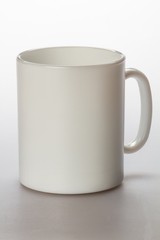 White Mug on Grey Background