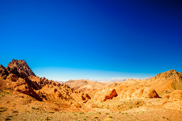 Spectecular mountain landscape next to Gorges du Dades in Morocco