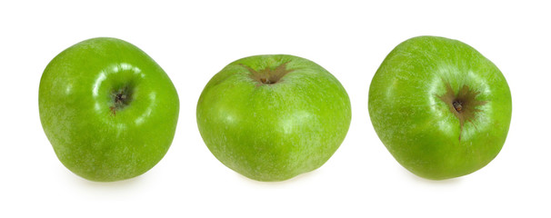 Green apples isolated on white background