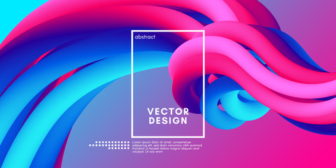 Modern 3d Liquid Shape. Wave Abstract Background.