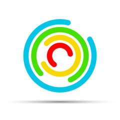 Logo with colourful circles parts
