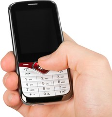 Person holding a cell phone