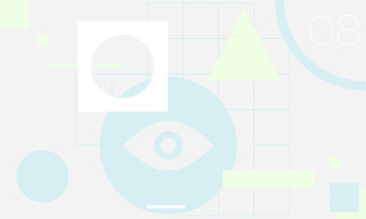 Minimal geometric web banner design vector template