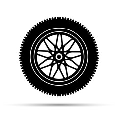 Wheel icon on a white background