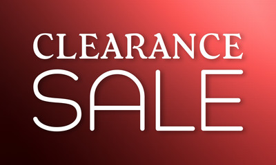 Clearance Sale - white text on red background