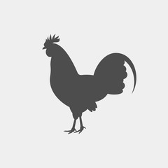 Fototapeta na wymiar Rooster vector silhouette. Farm animal silhouette