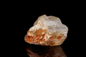 Macro mineral stone Moonstone a black background