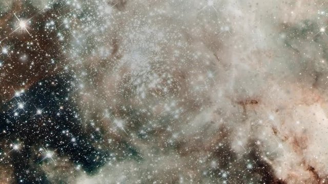 Tarantula nebula also know 30 doradus rotating star nursery in outer space with flying star field. Contains public domain image by NASA