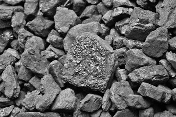 A heap of black natural coal background