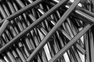 Black straw on white background