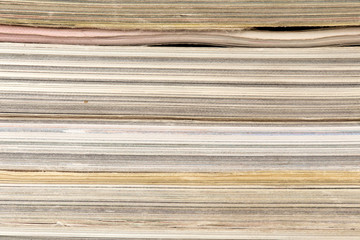 side view of old book, macro