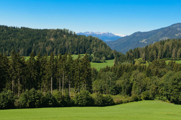 Fototapeta na wymiar Beautiful landscape in a hiking trail in Austria