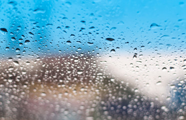 Raindrops on the windshield