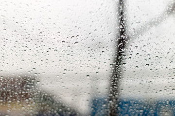 Raindrops on the windshield