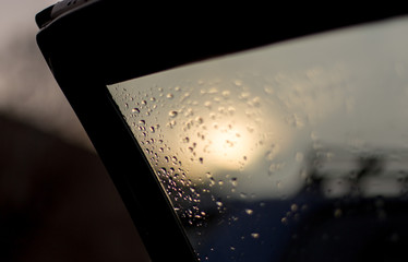 Raindrops on the windshield