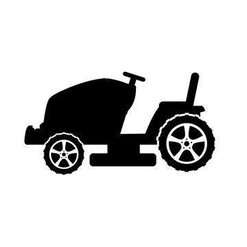 recommend clip art: Lawn mower icon, silhouette, logo on white background