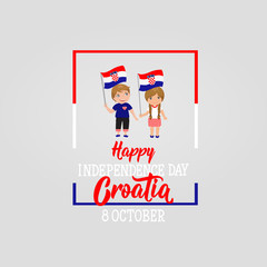 Croatian Independence Day greeting card. October 8 Happy Independence Day Croatian