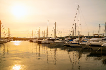 Fototapeta na wymiar Yachts on the dock