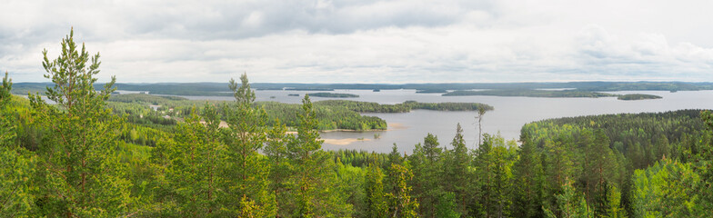 overview at päijänne lake from the struve geodetic arc at mount oravivuori in puolakka finland