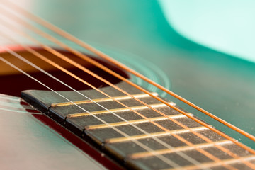 Fototapeta premium Detail of a used vintage guitar
