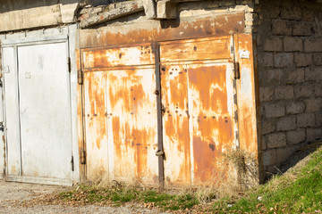 Iron old garage doors © donikz
