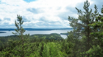 overview at päijänne lake from the struve geodetic arc at mount oravivuori in puolakka finland