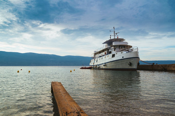 Big ship in Glavotok port, Krk Island , Croatia