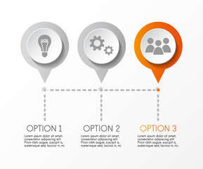Round infographic with business icons. Vector.