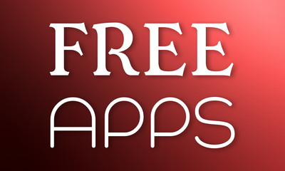 Free Apps - white text on red background