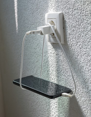 charging smartphone