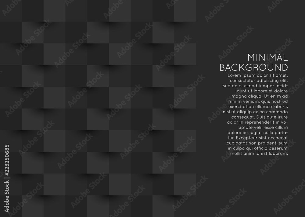 Poster abstract 3d style black origami background with space for text.