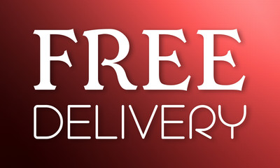 Free Delivery - white text on red background