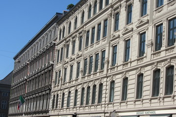 Fototapeta na wymiar Buildings in Bredgade, Copenhagen, Denmark