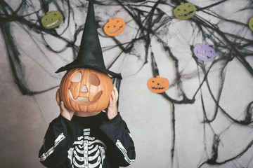 Funny boy at halloween party