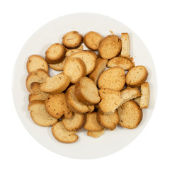 Dry bread isolated on white background .
