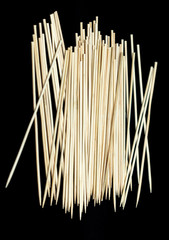 Kitchen Utensils. Pile of Wooden Sticks or Bamboo Skewers Used to Hold Pieces of Food Together