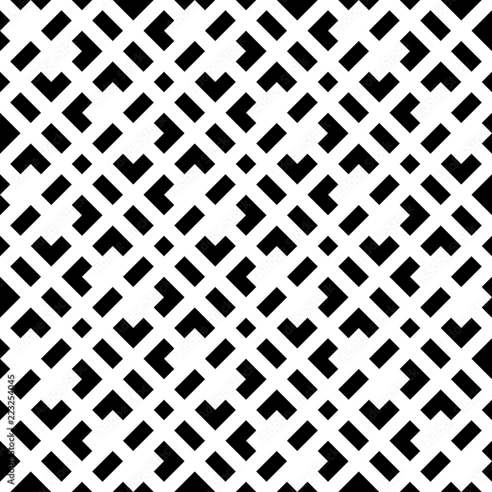 Poster abstract seamless pattern background. maze of black geometric design elements isolated on white back