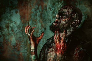 screaming zombie man