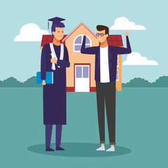 Students graduation cartoons