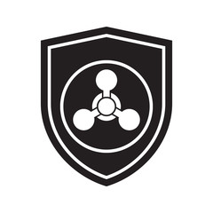 Icon of Chemical weapon shield. Defense, protection or safety symbol, sign