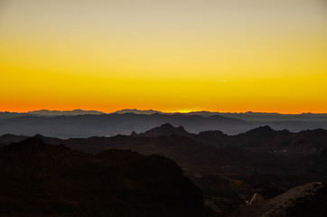 sunset in the mountains