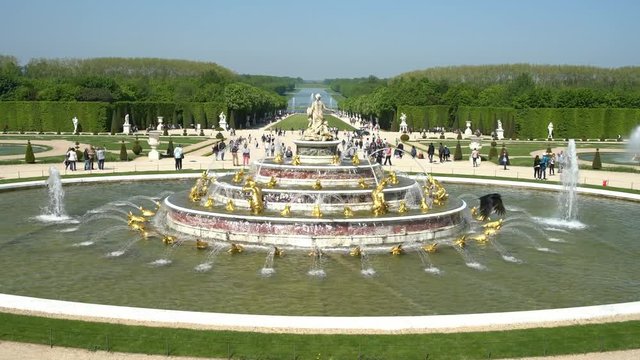 The famous Bassin de Latone Fountain of Palace of Versailles at France