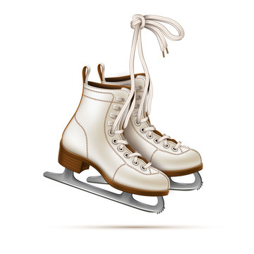 Vector Realistic Figure Skates, Vintage Ice Skates