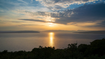 Fototapeta na wymiar Sunset sea Krk Island , Croatia