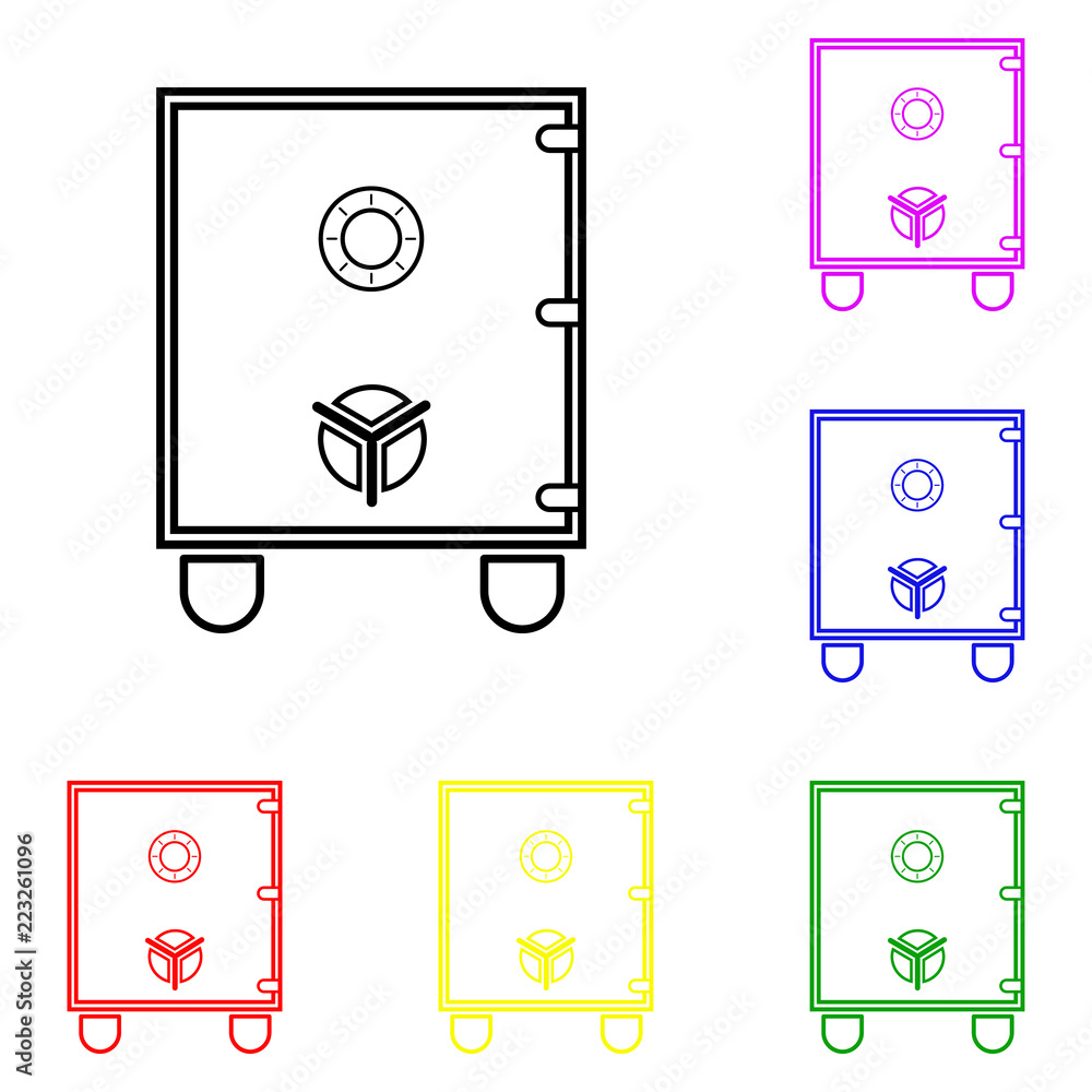 Poster element of safe in multi colored icons. premium quality graphic design icon. simple icon for website