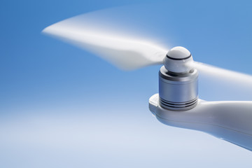 blurred rotating drone propeller