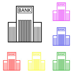 Element of Bank building in multi colored icons. Premium quality graphic design icon. Simple icon for websites, web design, mobile app, info graphics