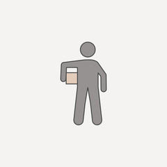 Fototapeta na wymiar man carries box 2 colored line icon. Simple colored element illustration. man carries box outline symbol design from carrying and picking box set