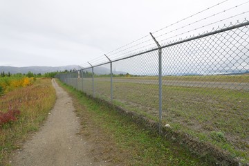 Whitehorse,Canada-September 11, 2018:  View of Whitehorse Airport Trail
