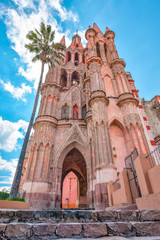 Naklejka premium Main Church of San Miguel de Allende in Guanajuato, Mexico
